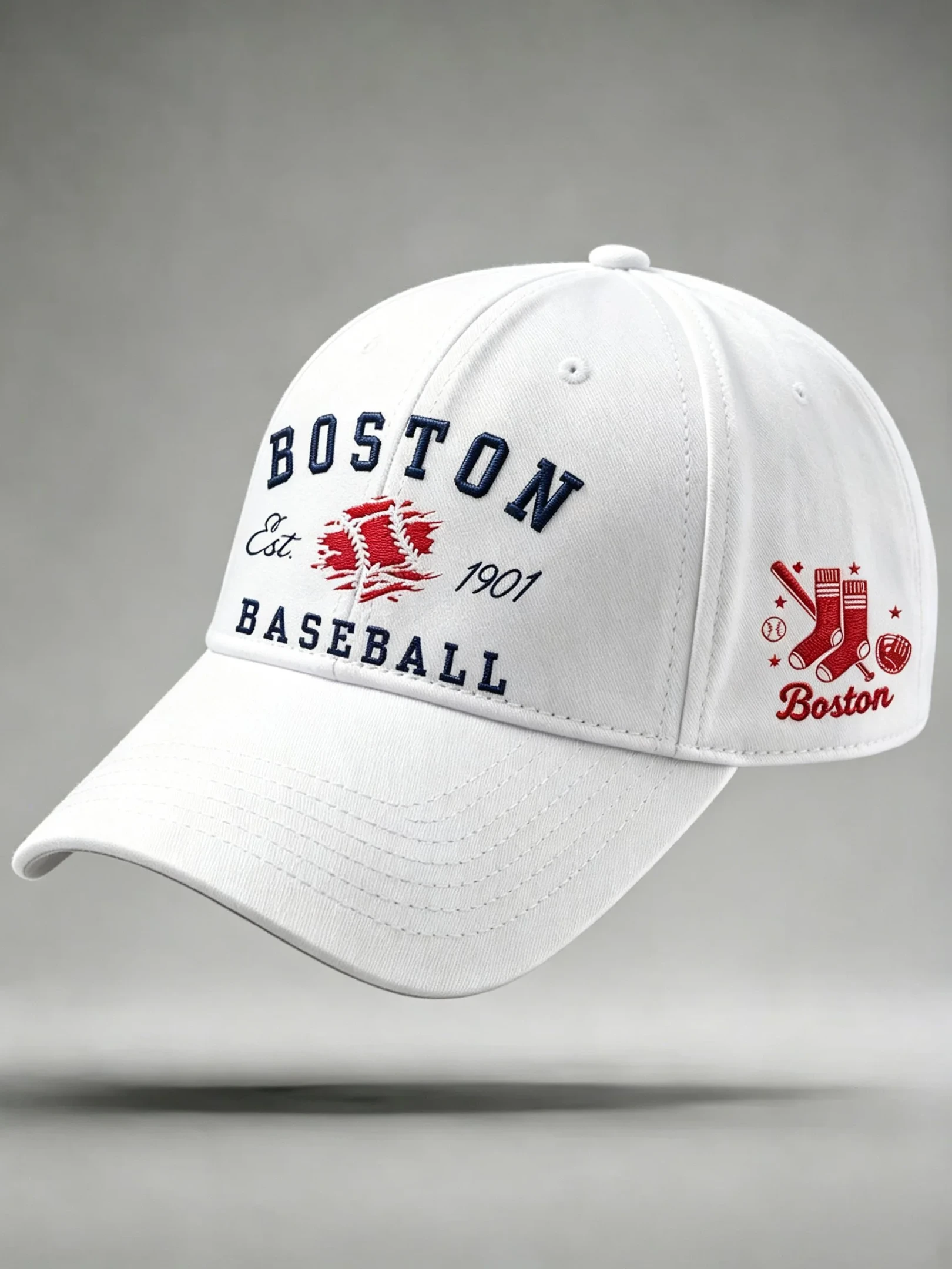 Boston Red Sox Merch Boston Est 1901 Baseball Hat Embroidered Baseball Enthusiast Gifts - Kdjoy
