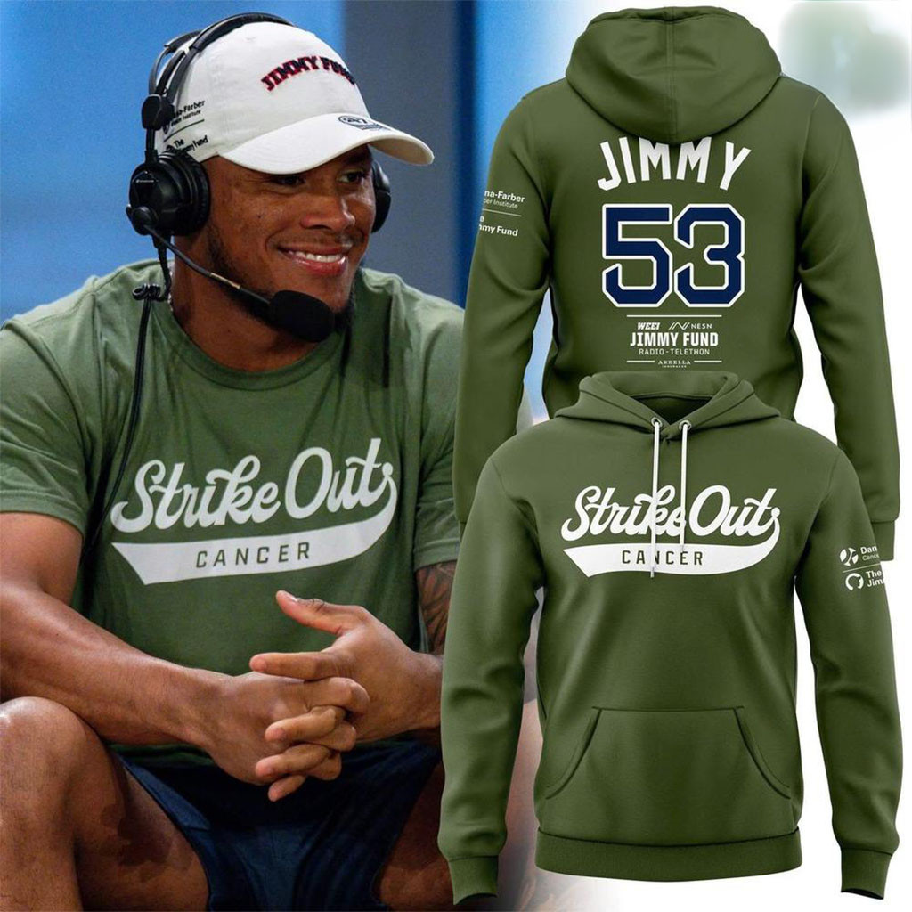 Boston Red Sox X The Jimmy Fund Strike Out Cancer Hoodie Red Sox Merch Baseball Fan Gifts - Kdjoy