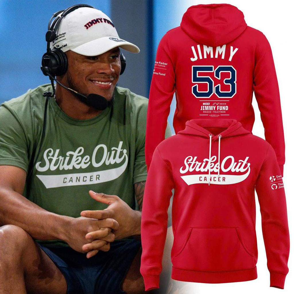 Boston Red Sox X The Jimmy Fund Strike Out Cancer Hoodie Red Sox Merch Gift For Baseball Fans - Kdjoy