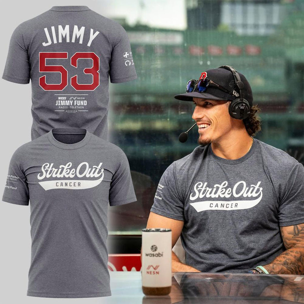 Boston Red Sox X The Jimmy Fund Strike Out Cancer T-Shirt No 53 Shirt Red Sox Merch - Kdjoy