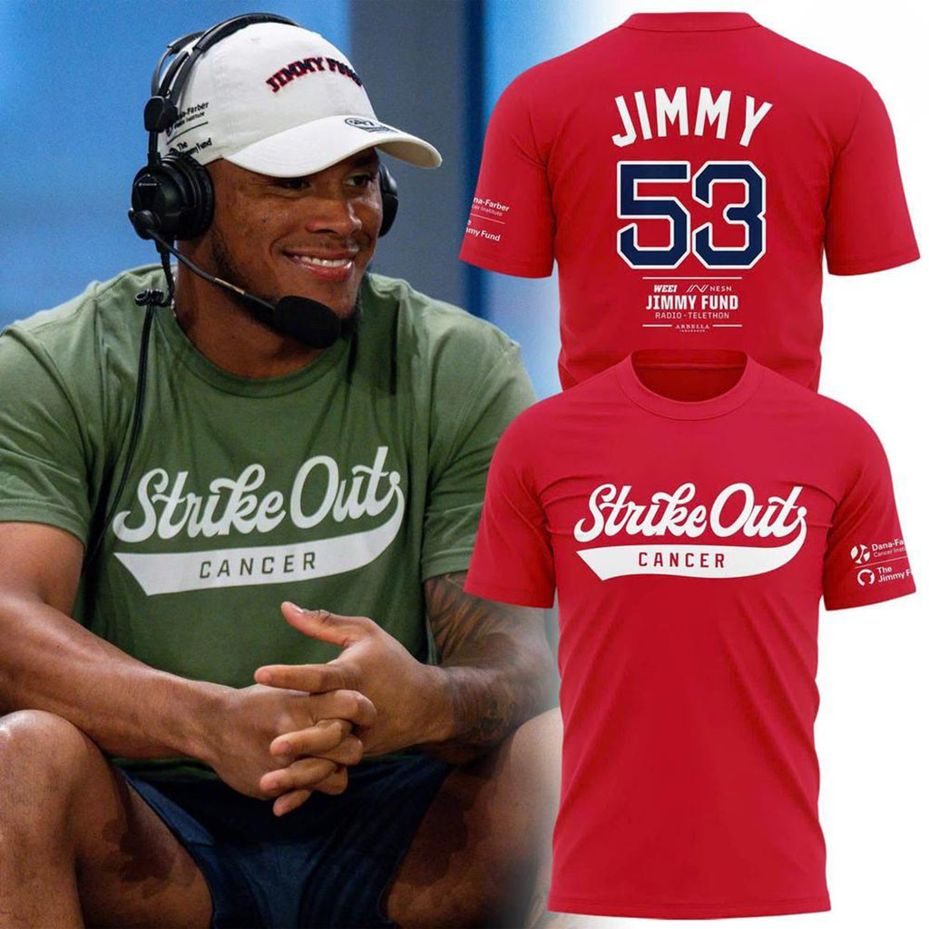 Boston Red Sox X The Jimmy Fund Strike Out Cancer T-Shirt No 53 Shirt Red Sox Merch Fan Gifts - Kdjoy Boston Red Sox X The Jimmy Fund Strike Out Cancer T-Shirt No 53 Shirt Red Sox Merch Fan Gifts - Kdjoy