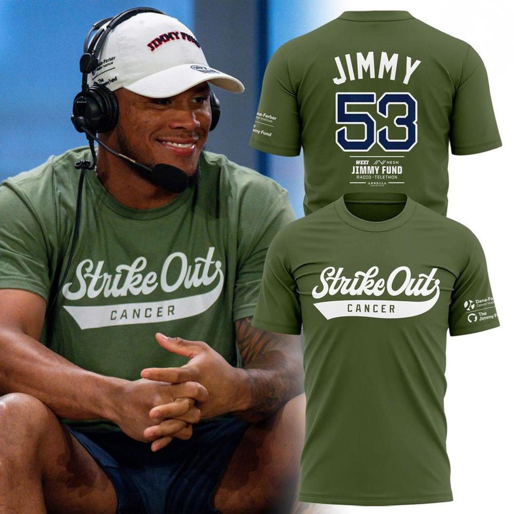 Boston Red Sox X The Jimmy Fund Strike Out Cancer T-Shirt No 53 Tee Boston Red Sox Merch - Kdjoy