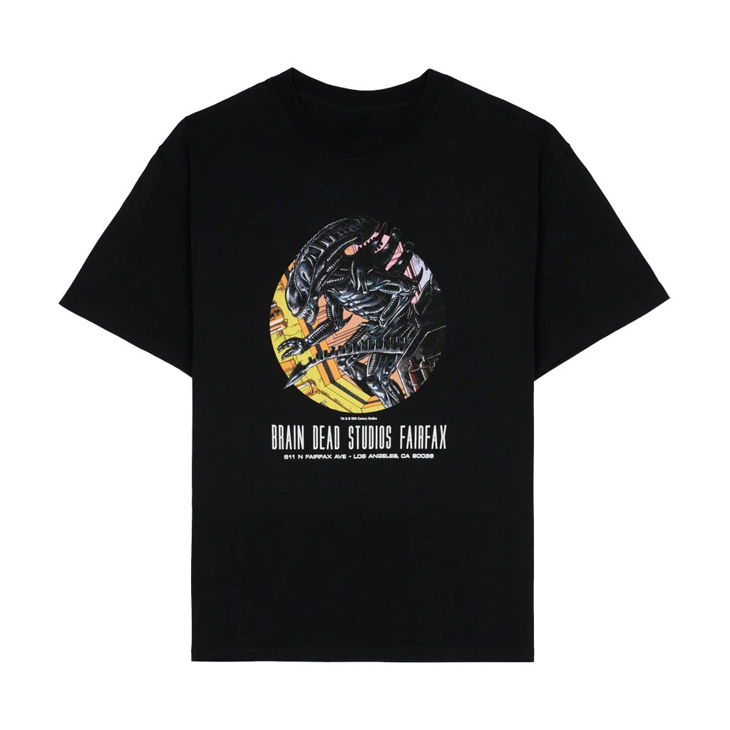 Brain Dead Merch 2026 Brain Dead X Aliens Studios T-Shirt Black Gift Ideas For Brothers - Kdjoy