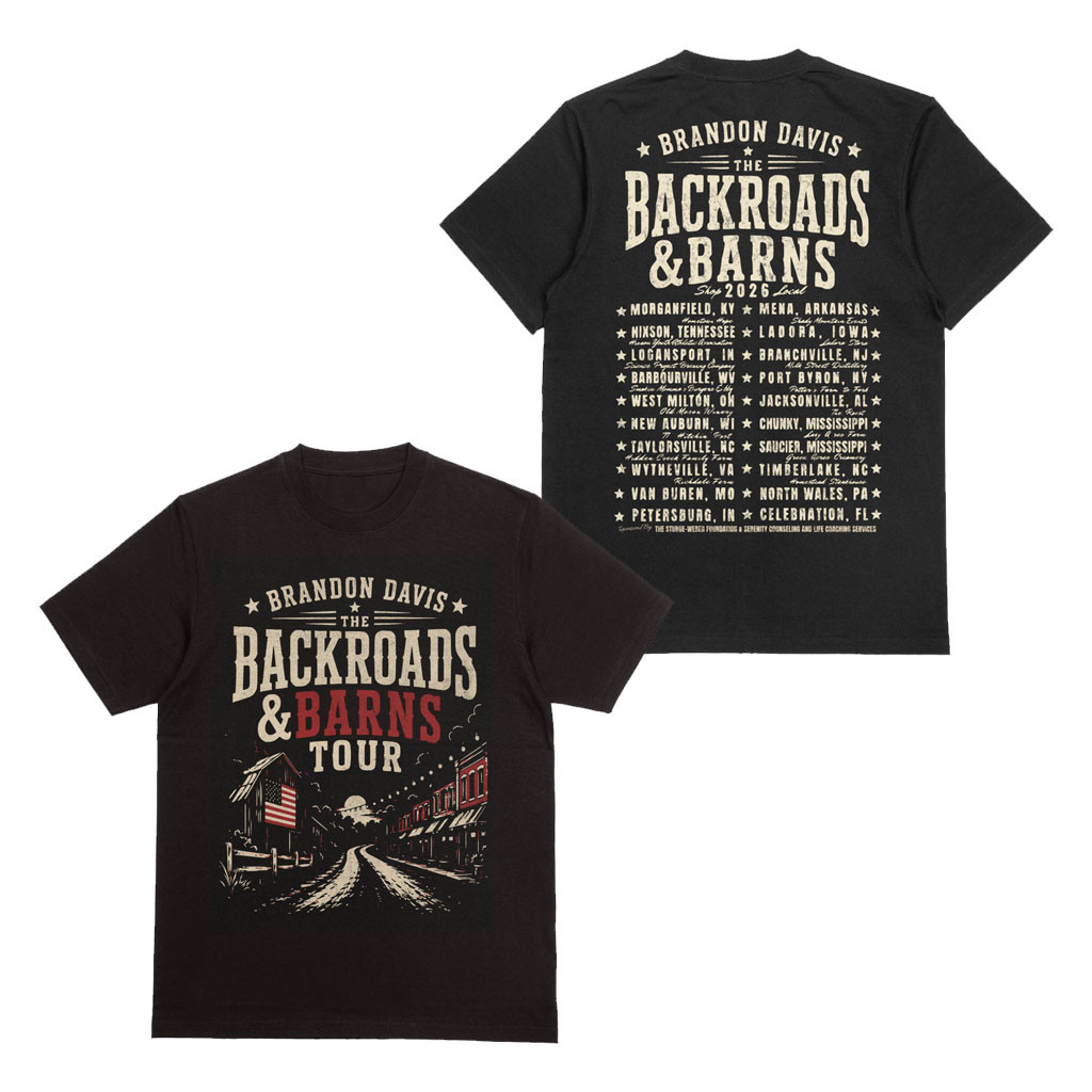 Brandon Davis Merch 2026 Backroads And Barns Tour T-Shirt Gift For Music Lovers - Kdjoy