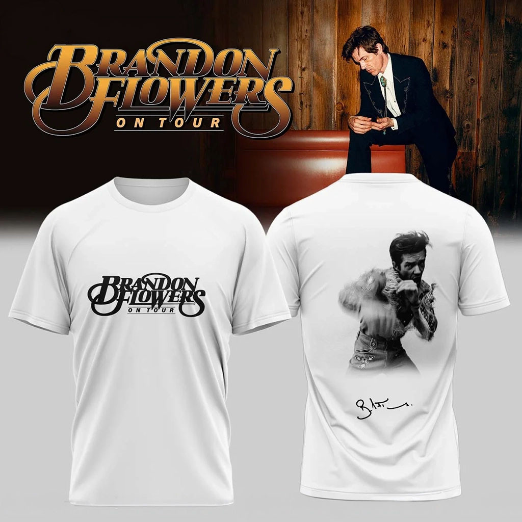 Brandon Flowers On Tour 2026 T-Shirt Signature Brandon Flowers Merch Gift For Music Fans - Kdjoy