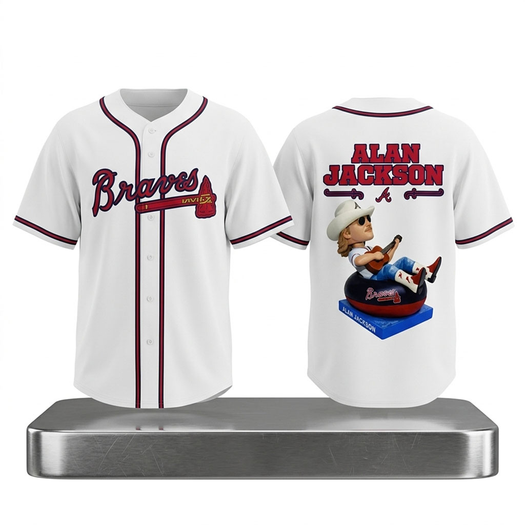 Braves Alan Jackson 2026 Jersey Atlanta Braves Merch Gifts For Baseball Lovers - Kdjoy Braves Alan Jackson 2026 Jersey Atlanta Braves Merch Gifts For Baseball Lovers - Kdjoy