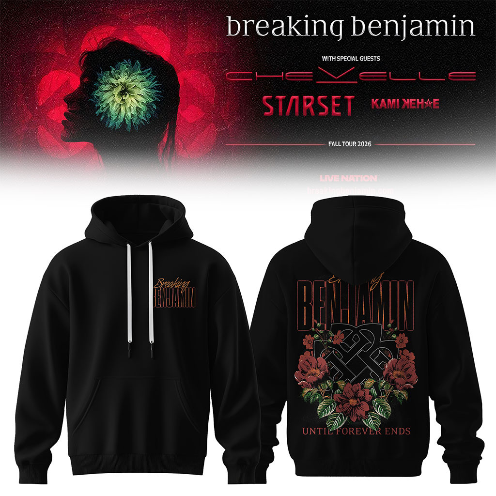 Breaking Benjamin American Tour 2026 Hoodie Black Until Forever Ends Breaking Benjamin Merch - Kdjoy Breaking Benjamin American Tour 2026 Hoodie Black Until Forever Ends Breaking Benjamin Merch - Kdjoy