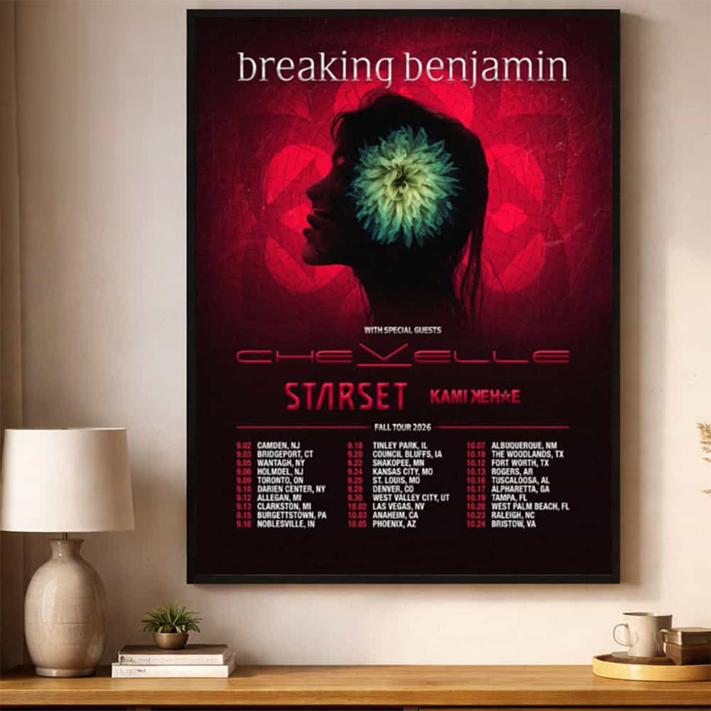 Breaking Benjamin North American Fall Tour 2026 Poster Breaking Benjamin Merch Fans Gifts - Kdjoy