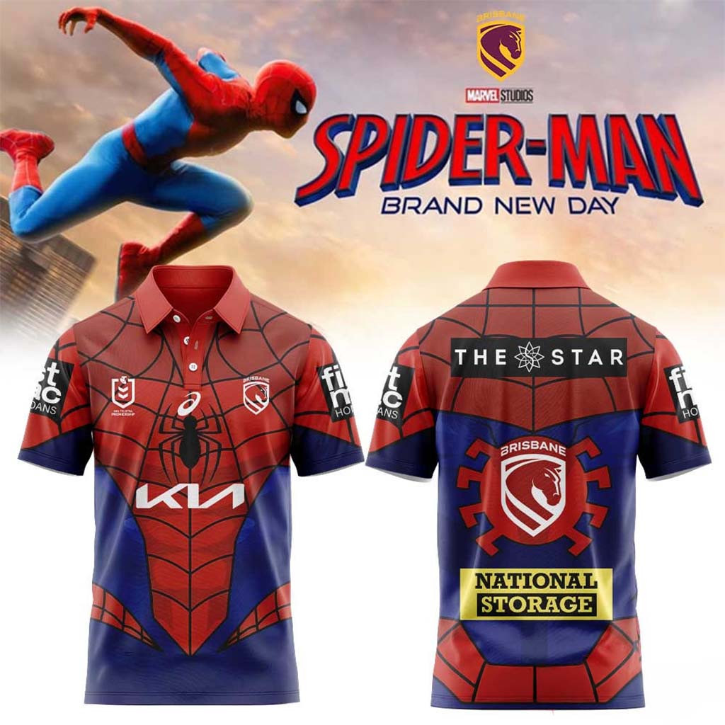 Brisbane Broncos x Spider-Man Brand New Day 2026 Polo Shirt Spider-Man Merch Fans Gifts - Kdjoy