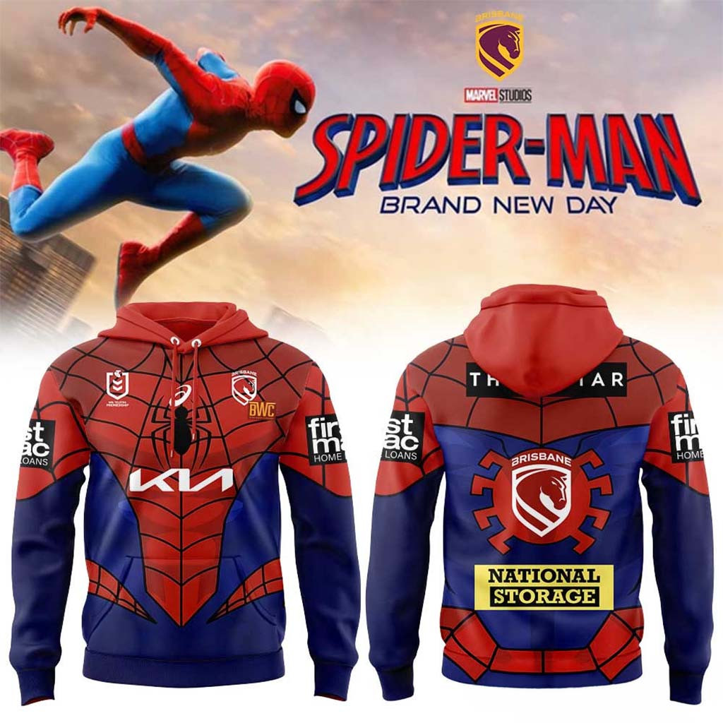Brisbane Broncos x Spider-Man Inspired 2026 Hoodie Brisbane Broncos Merch Him Gifts - Kdjoy Brisbane Broncos x Spider-Man Inspired 2026 Hoodie Brisbane Broncos Merch Him Gifts - Kdjoy