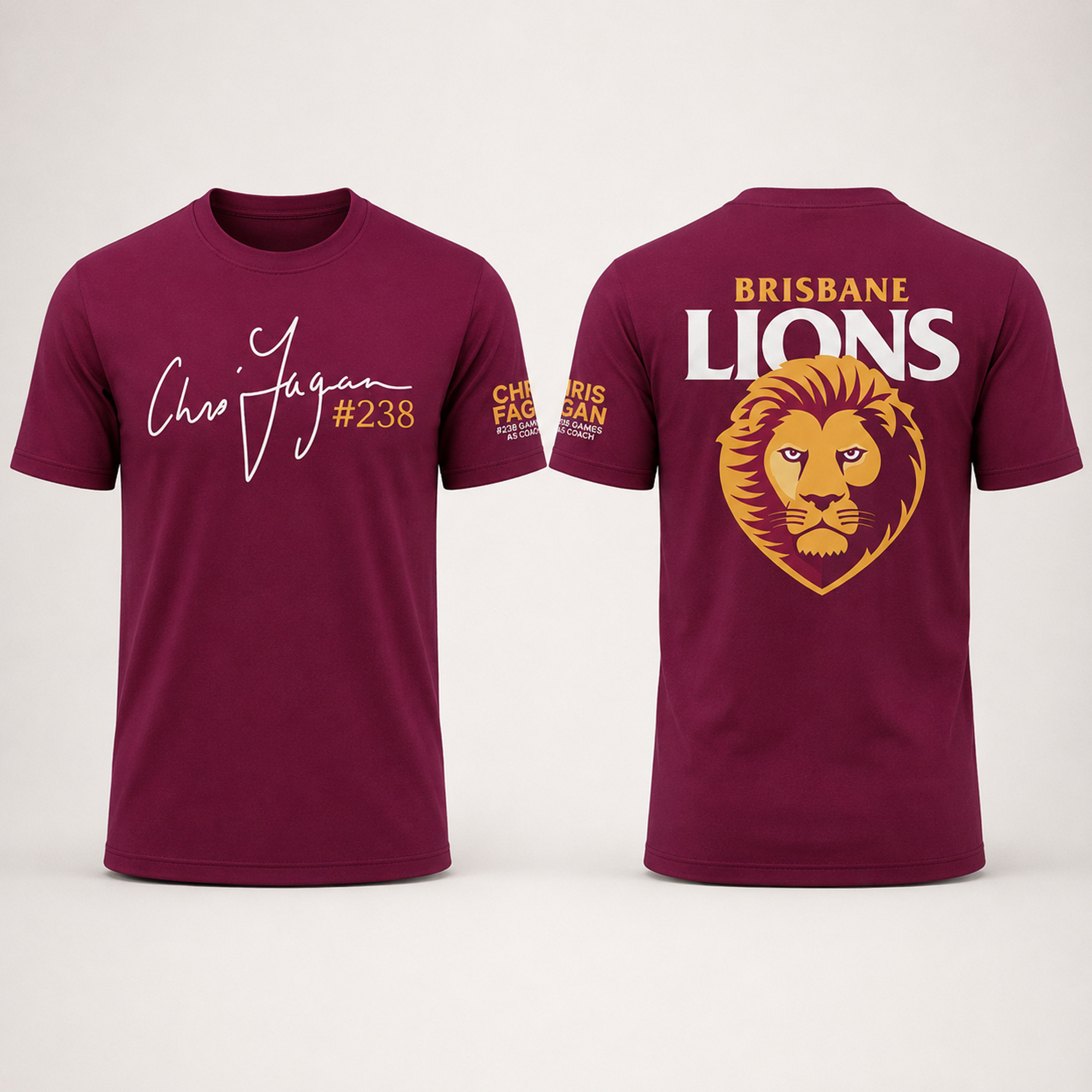 Brisbane Lions Chris Fagan 238 Games Shirt Brisbane Lions Merch Football Fan Gift Ideas - Kdjoy