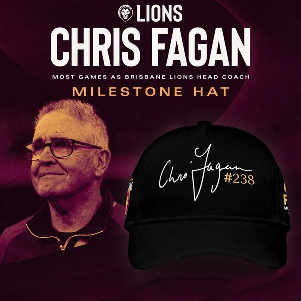 Brisbane Lions Chris Fagan Milestone Signature 2026 Black Hat Chris Fagan Memorial Cap - Kdjoy