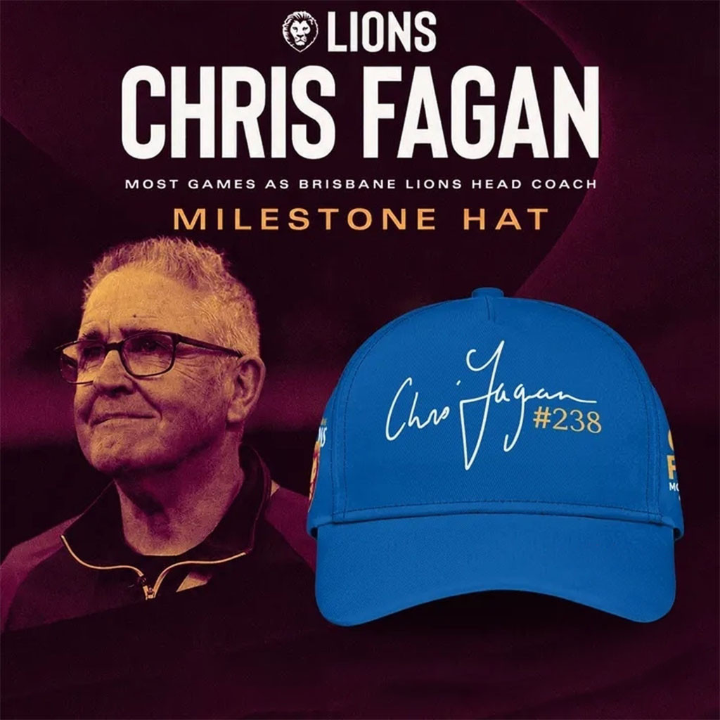 Brisbane Lions Chris Fagan Milestone Signature 2026 Blue Hat Brisbane Lions Merch Fans Gifts - Kdjoy