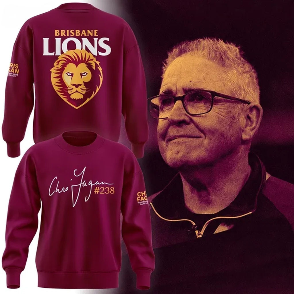 Brisbane Lions Chris Fagan Milestone Signature 2026 Sweatshirt Chris Fagan Merch Fans Gifts - Kdjoy