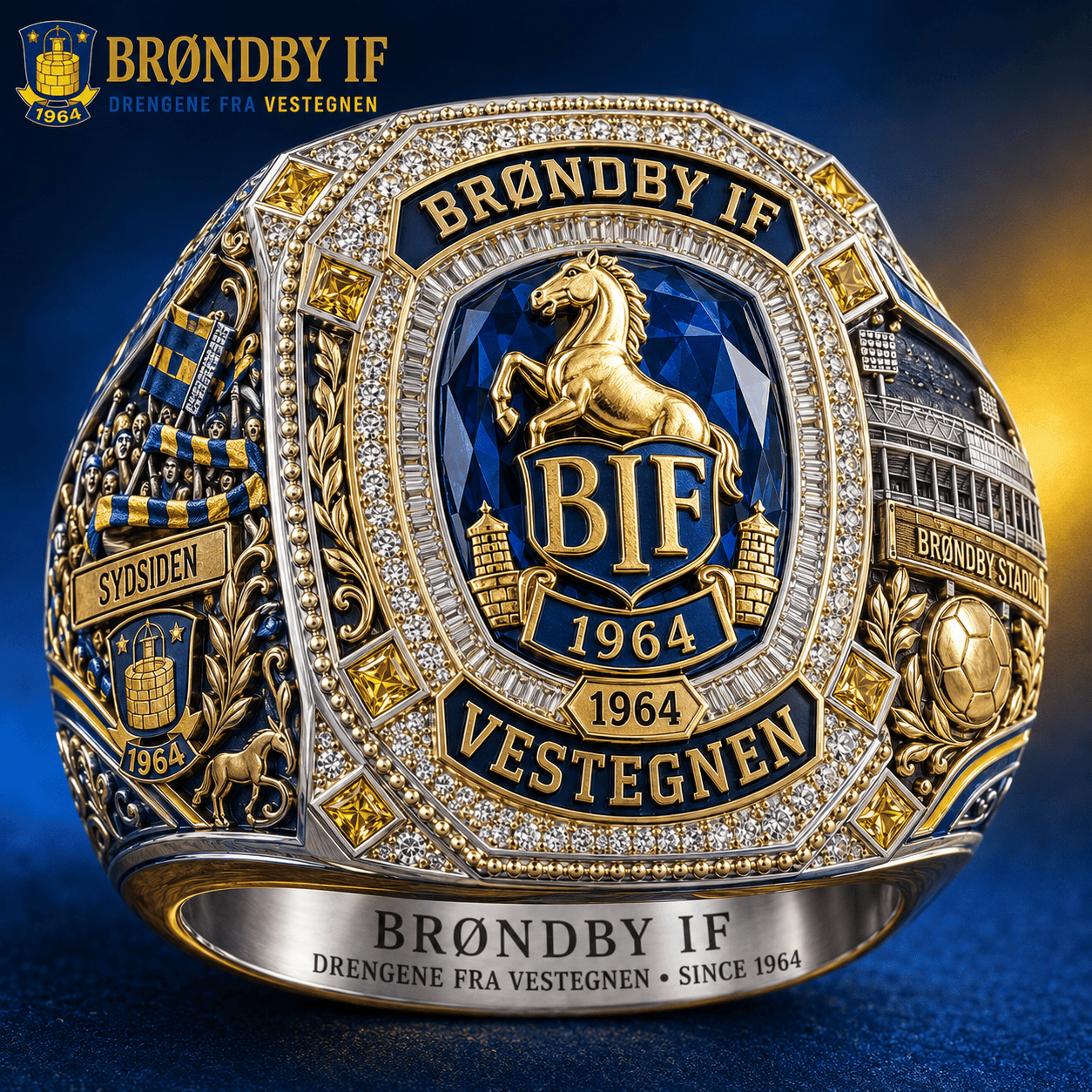 Brondby IF Drengene Fra Vestegnen Since 1964 Ring Brondby IF Merch Gift Ideas For Him - Kdjoy