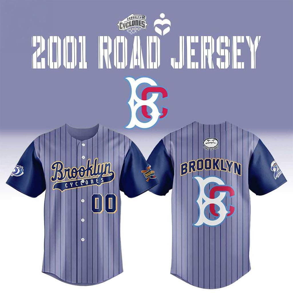 Brooklyn Cyclones 2021 2026 Road Class Stripes Baseball Jersey Brooklyn Cyclones Merch Gifts