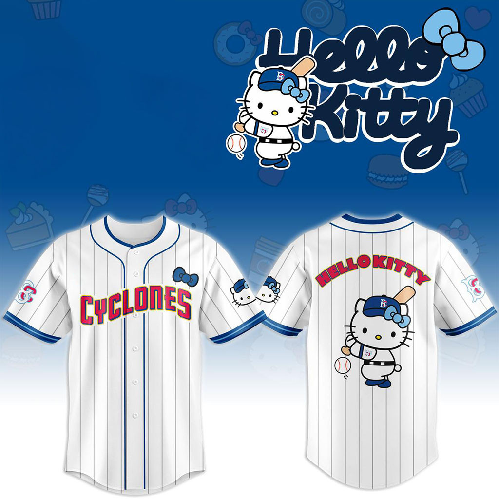 Brooklyn Cyclones X Hello Kitty Night 2026 Baseball Jersey Brooklyn Cyclones Merch Fan Gifts - Kdjoy