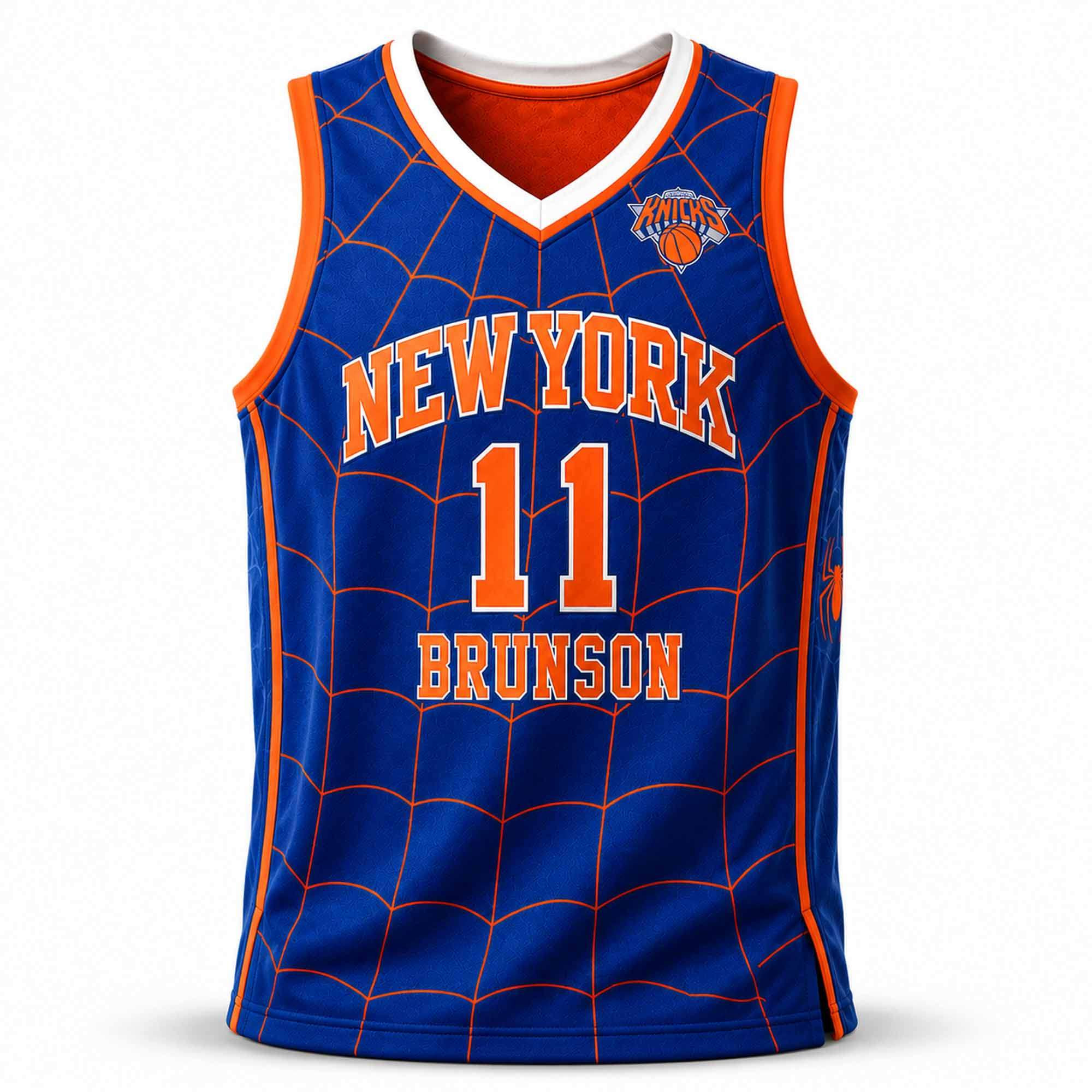 Brunson Jersey Shirt 2026 NY Knicks Spider-Man Brand New Day Basketball Jersey Knicks Merch - Kdjoy