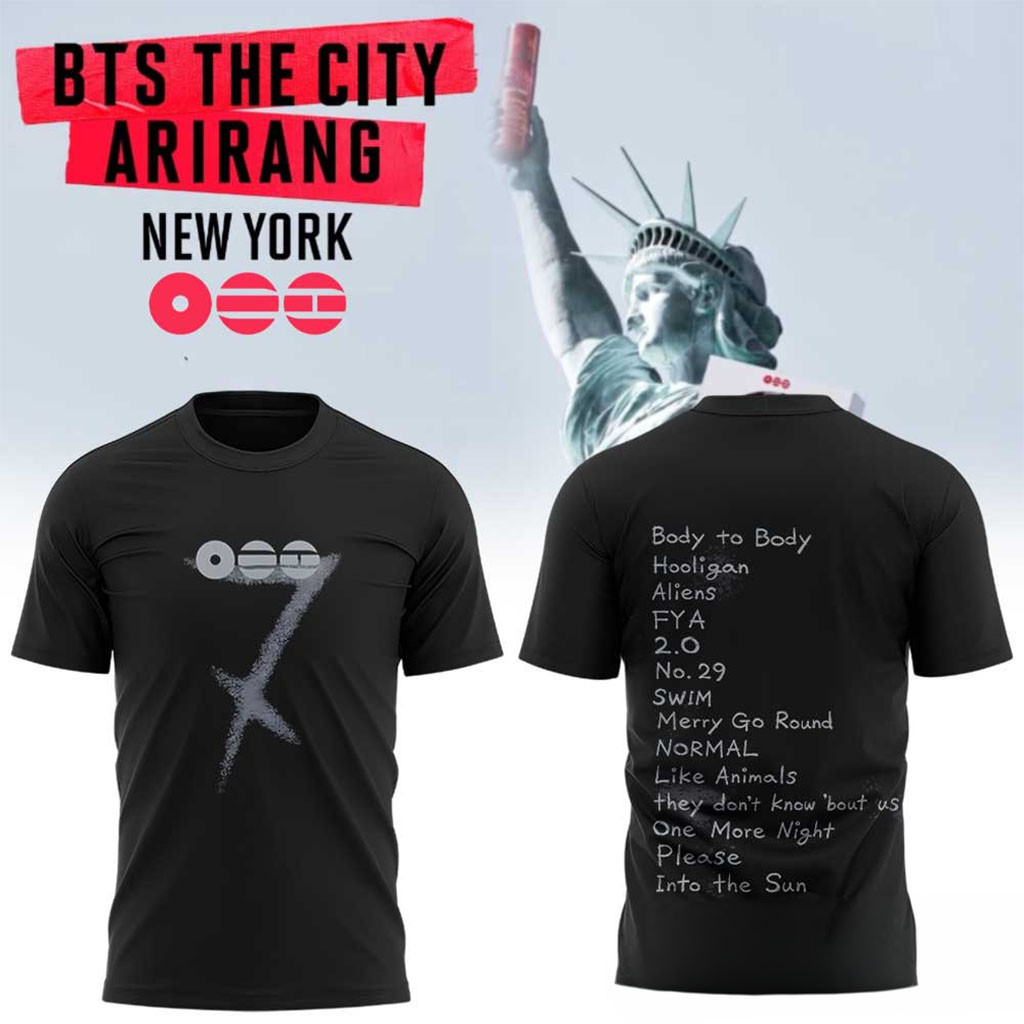 BTS Arirang The City In New York Shirt Black BTS World Tour Merch Gift For Army Kpop Fans - Kdjoy