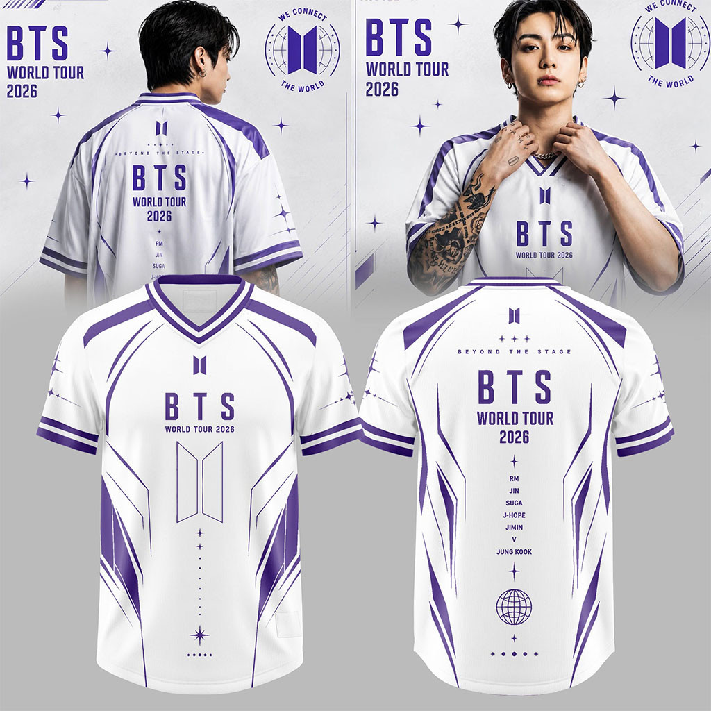BTS Arirang World Tour Merch 2026 Beyond The Stage V-Neck Shirt White Kpop Gear Gifts - Kdjoy