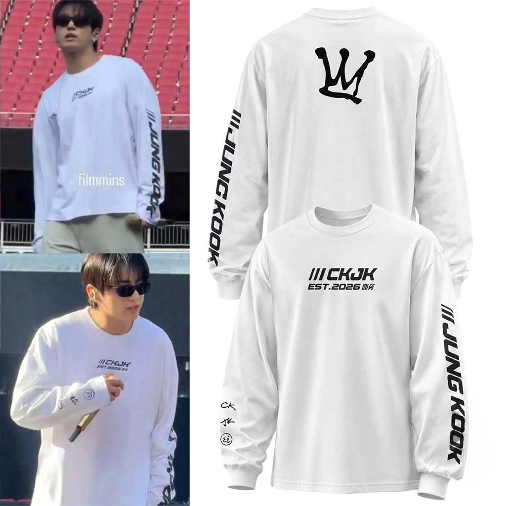 BTS Jungkook CKJK Long Sleeve Shirt BTS World Tour Merch Arirang 2026 Gift For Kpop Fans - Kdjoy