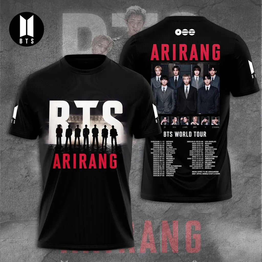 BTS World Tour 2026 Arirang T-Shirt BTS Merch Best Gifts For Kpop Fans - Kdjoy