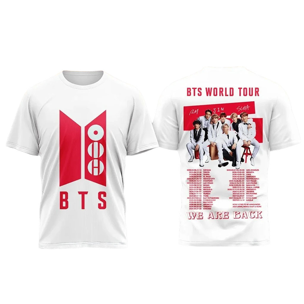 BTS World Tour We Are Back Concert Dates Shirt 2026 BTS Arirang Merch Gift For Music Lovers - Kdjoy