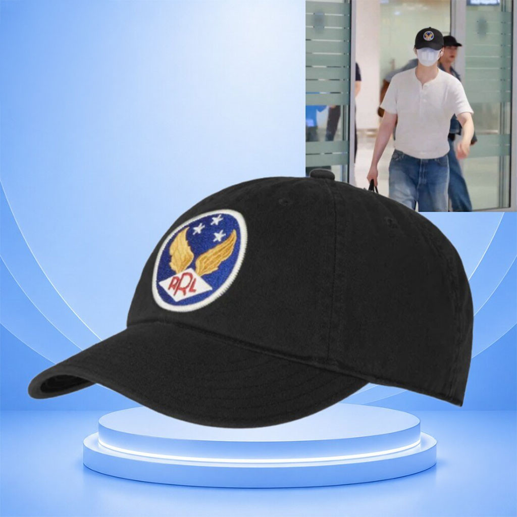 BTS Yoongi Suga Returned To South Korean With RRL Winged Logo Hat Embroidered BTS Merch - Kdjoy BTS Yoongi Suga Returned To South Korean With RRL Winged Logo Hat Embroidered BTS Merch - Kdjoy