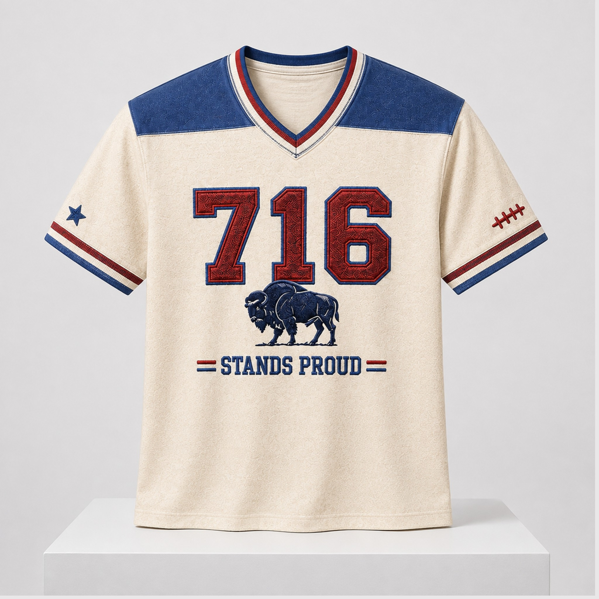 Buffalo 716 Stands Proud 2026 V-Neck Shirt Buffalo Pride Clothing Gifts For Friends - Kdjoy