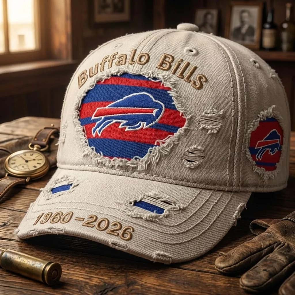 Buffalo Bills 1960 2026 Distressed Hat Buffalo Bills Merch Present For Football Lovers - Kdjoy