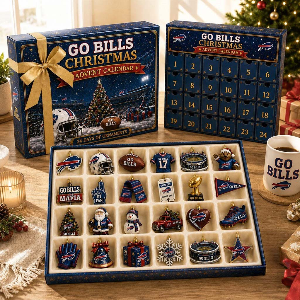 Buffalo Bills Advent Calendar 2026 24 Days Of Mini Holiday Ornaments Bills Merch Gifts For Xmas - Kdjoy
