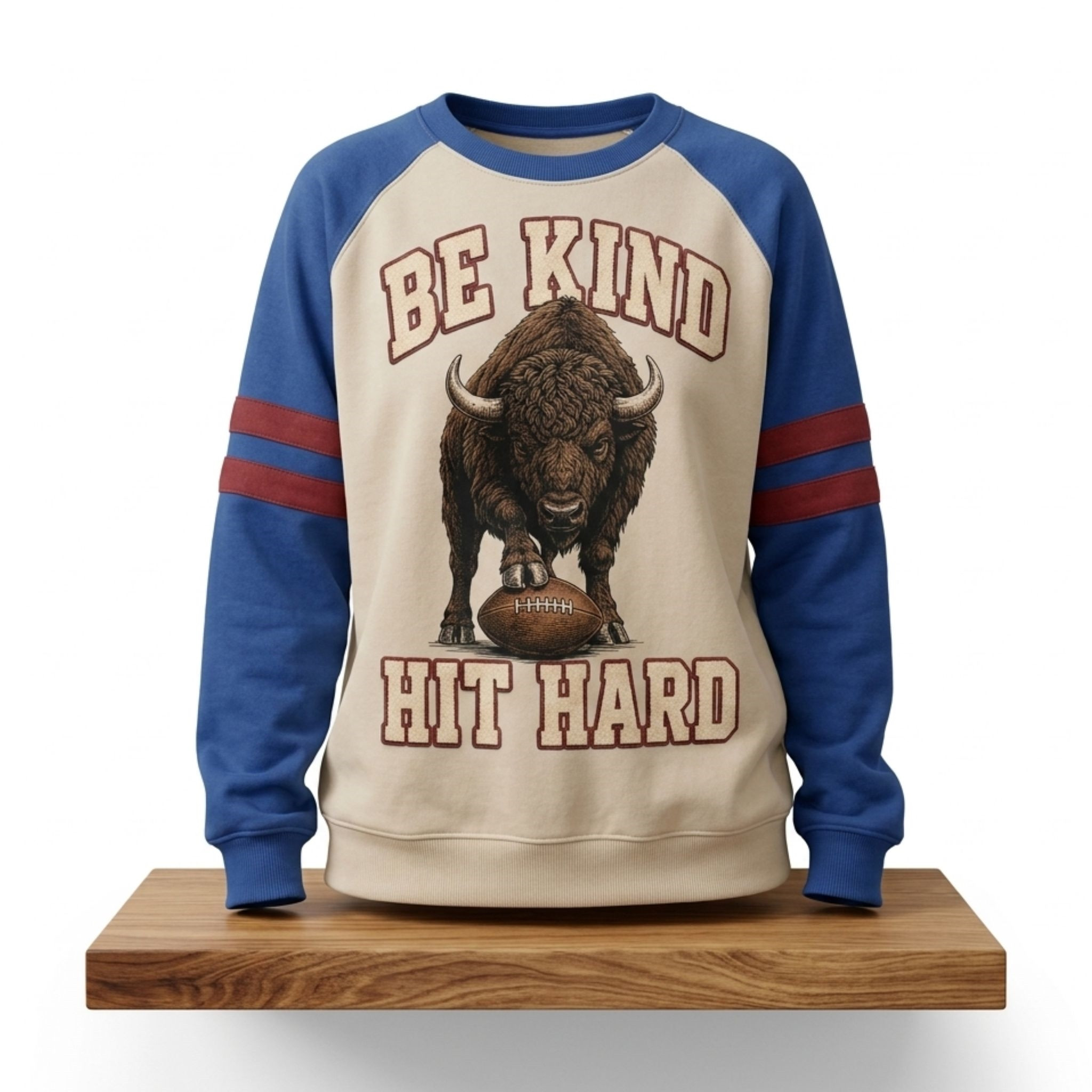Buffalo Bills Be Kind Hit Hard Sweatshirt Buffalo Bills Merch Best Gifts For Football Fans - Kdjoy