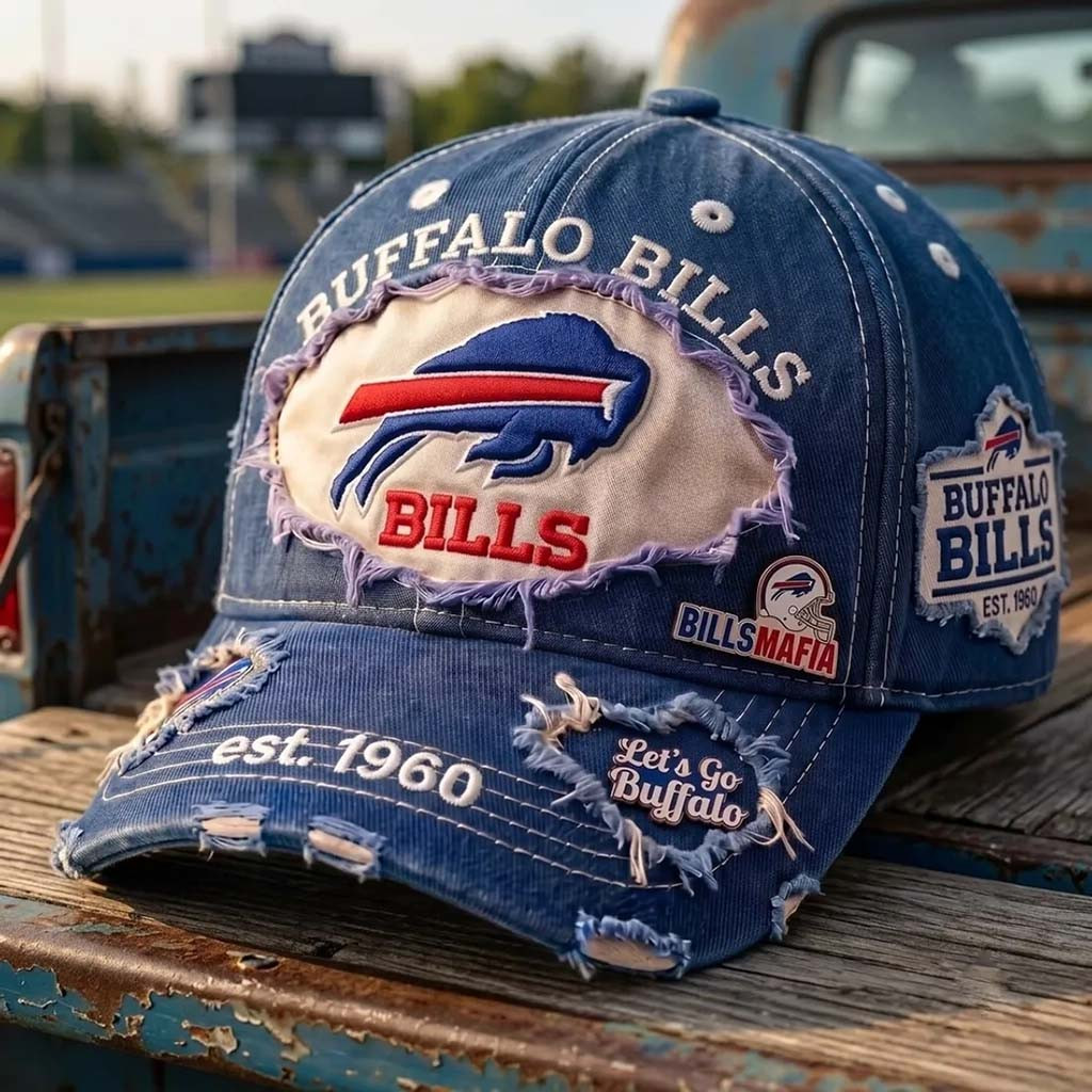 Buffalo Bills Est 1960 Distressed Hat Bills Mafia Baseball Cap Buffalo Bills Merch Gift For Fan - Kdjoy Buffalo Bills Est 1960 Distressed Hat Bills Mafia Baseball Cap Buffalo Bills Merch Gift For Fan - Kdjoy