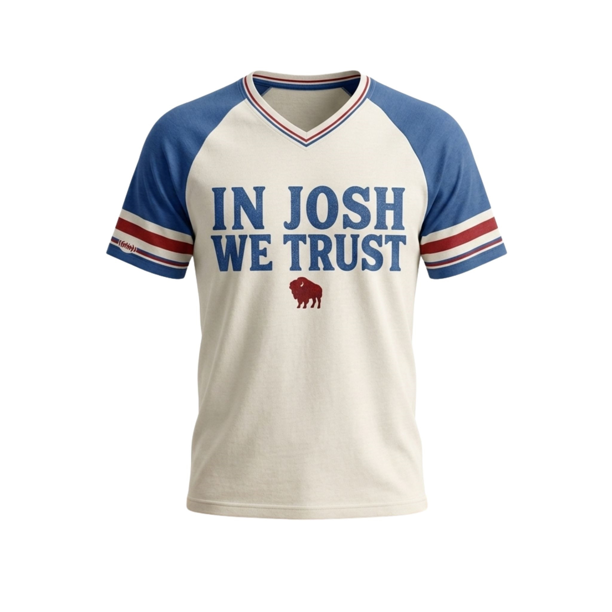Buffalo Bills In Josh We Trust 2026 V-Neck Shirt Buffalo Bills Merch Football Fan Gift Ideas - Kdjoy Buffalo Bills In Josh We Trust 2026 V-Neck Shirt Buffalo Bills Merch Football Fan Gift Ideas - Kdjoy