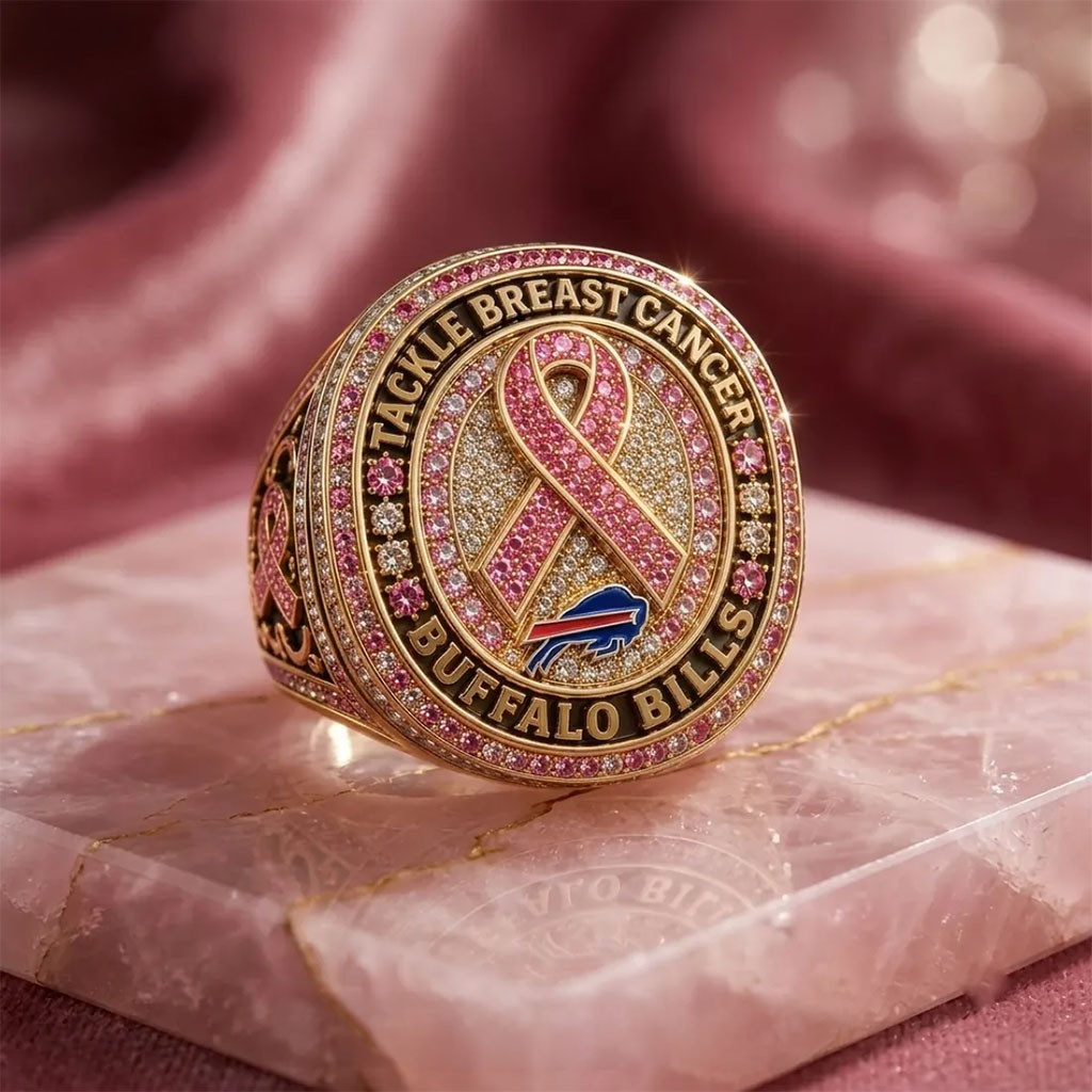 Buffalo Bills Merch X Breast Cancer Awareness Ring Breast Cancer Support Rings Gifts For Her - Kdjoy Buffalo Bills Merch X Breast Cancer Awareness Ring Breast Cancer Support Rings Gifts For Her - Kdjoy