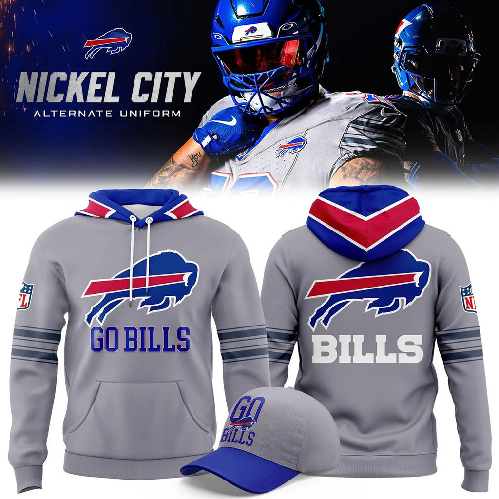 Buffalo Bills Nickel City Alternate Game Gray Hoodie Go Bills Merch Gift For Football Lovers - Kdjoy