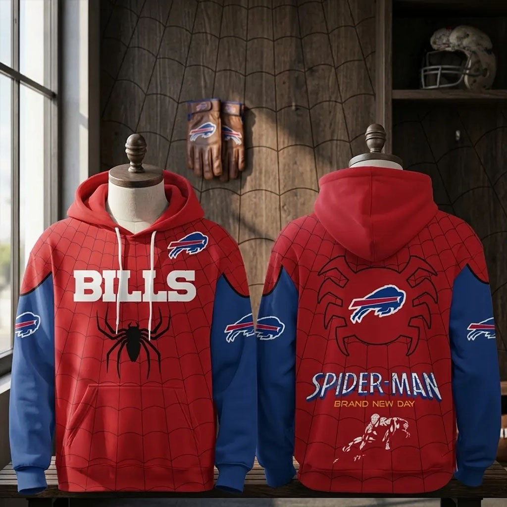 Buffalo Bills X Spider-Man Brand New Day Hoodie 2026 Buffalo Bills Merch Football Fan Gifts Buffalo Bills X Spider-Man Brand New Day Hoodie 2026 Buffalo Bills Merch Football Fan Gifts