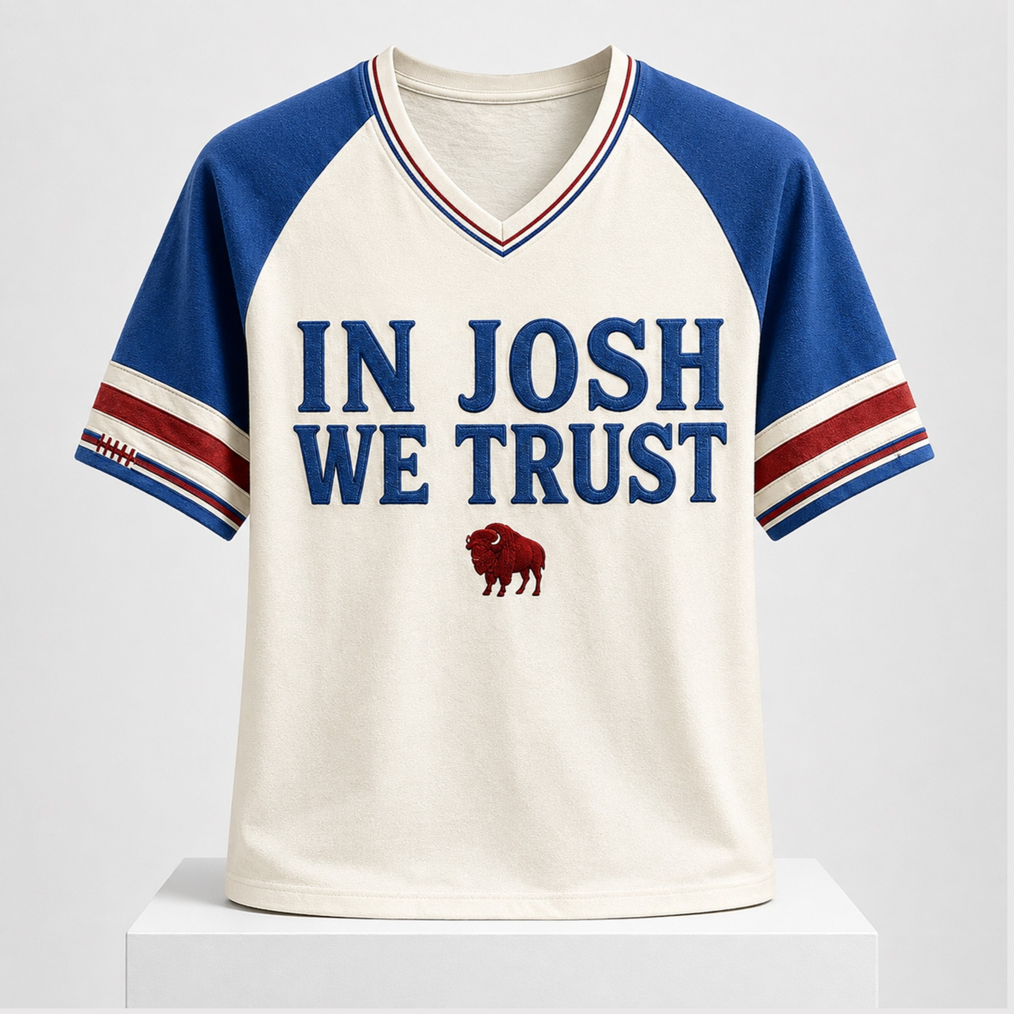 Buffalo In Josh We Trust 2026 Buffalo V-Neck Shirt Buffalo Bills Merch Gift For Husband - Kdjoy