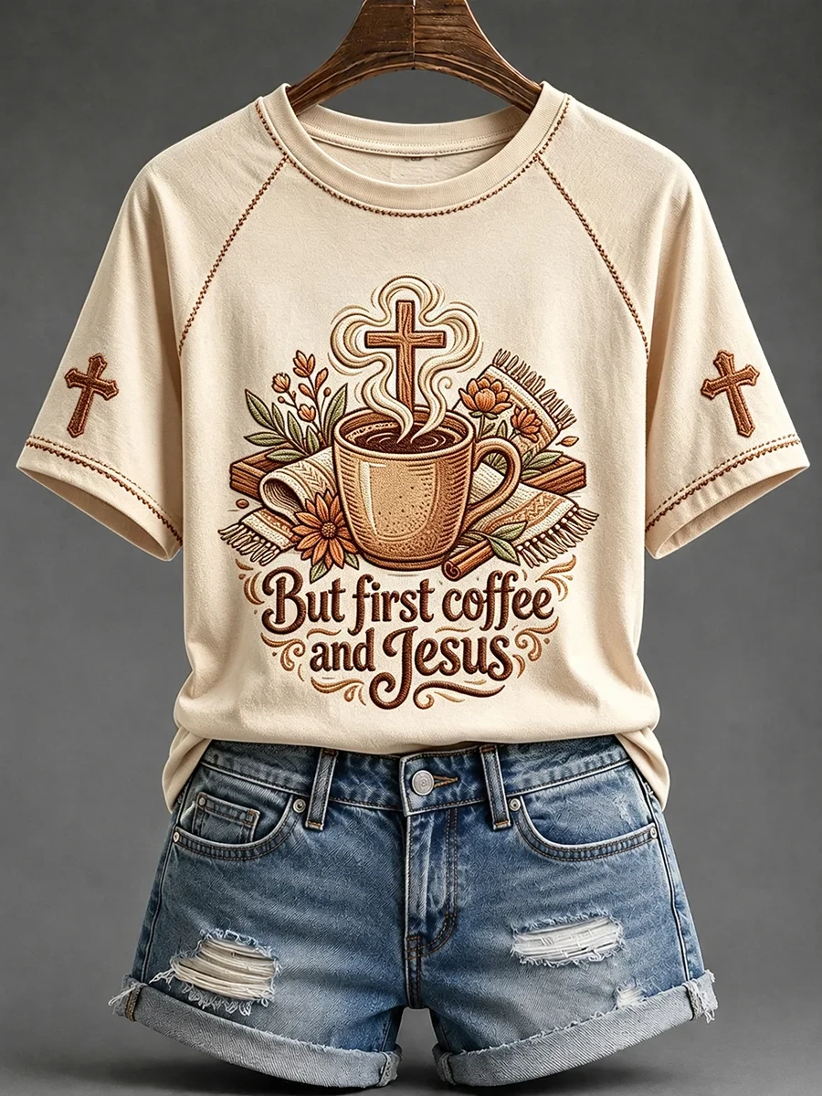 But First Coffee And Jesus T-Shirt Elevated Faith Clothing Christian Gift For Coffee Lovers - Kdjoy