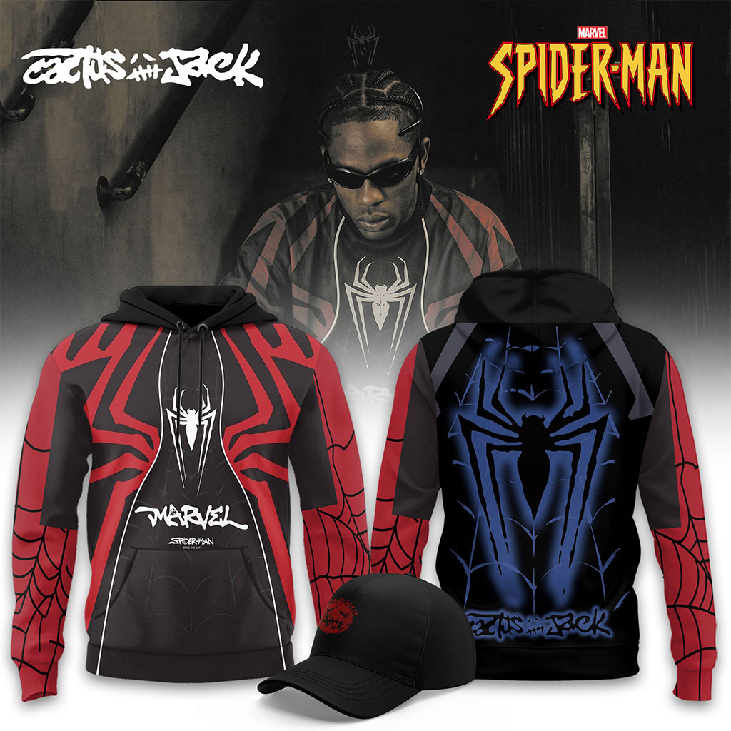 Cactus Jack X Spider-Man Brand New Day Hoodie Superhero Merch Birthday Present For Him - Kdjoy
