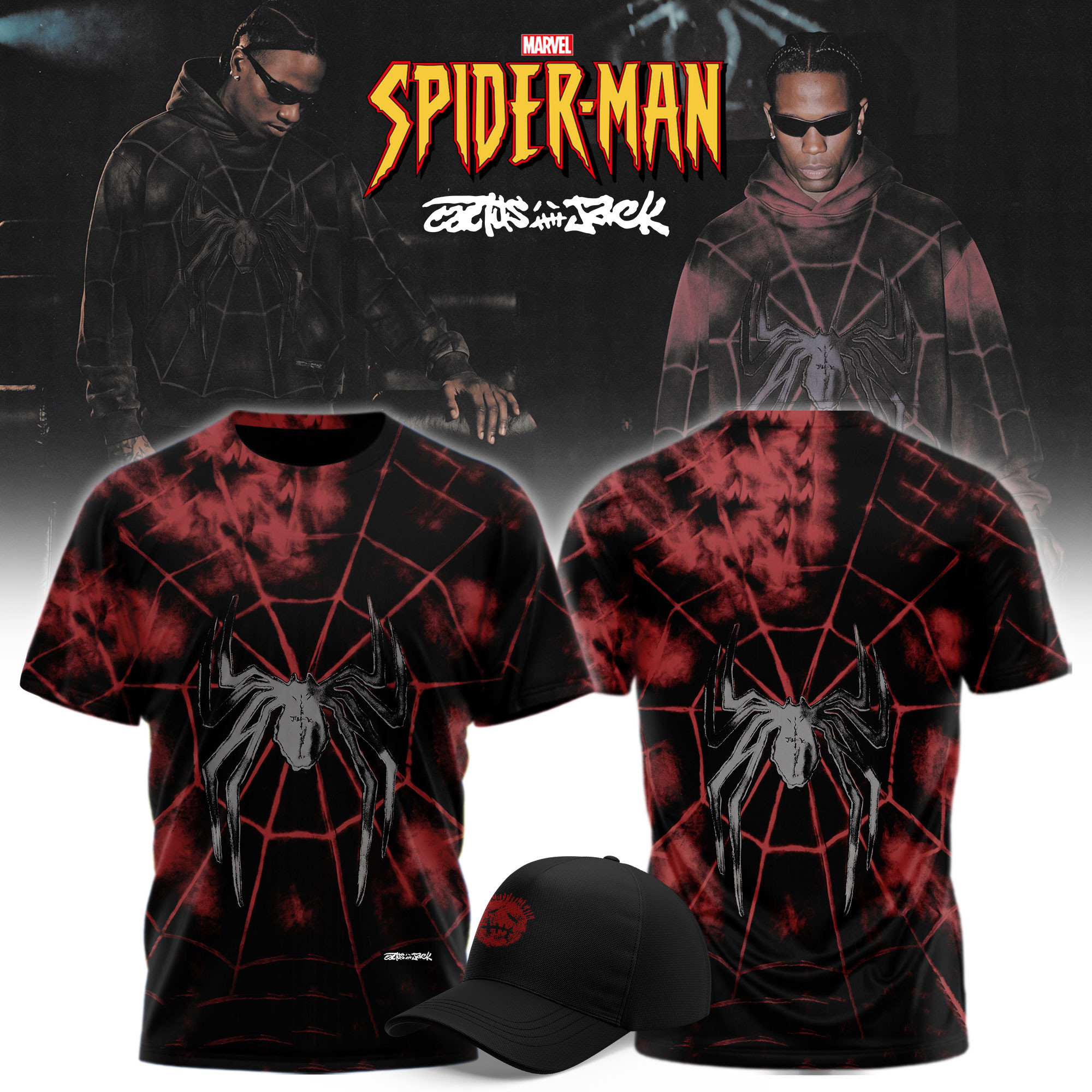Cactus Jack x SPIDER-MAN Brand New Day Shirt Travis Scott Merch Presents For Brother - Kdjoy