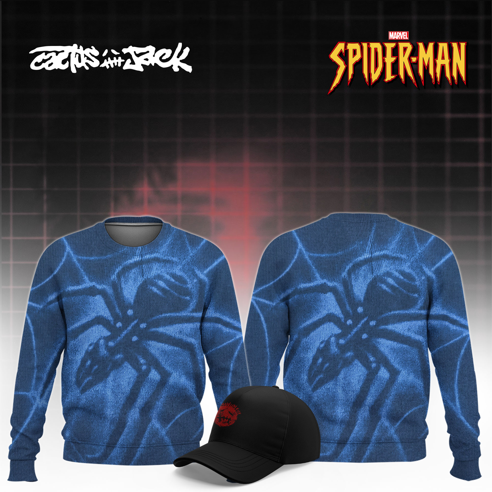Cactus Jack x SPIDER-MAN Brand New Day Sweatshirt Blue Travis Scott Clothing Gift For Brother - Kdjoy