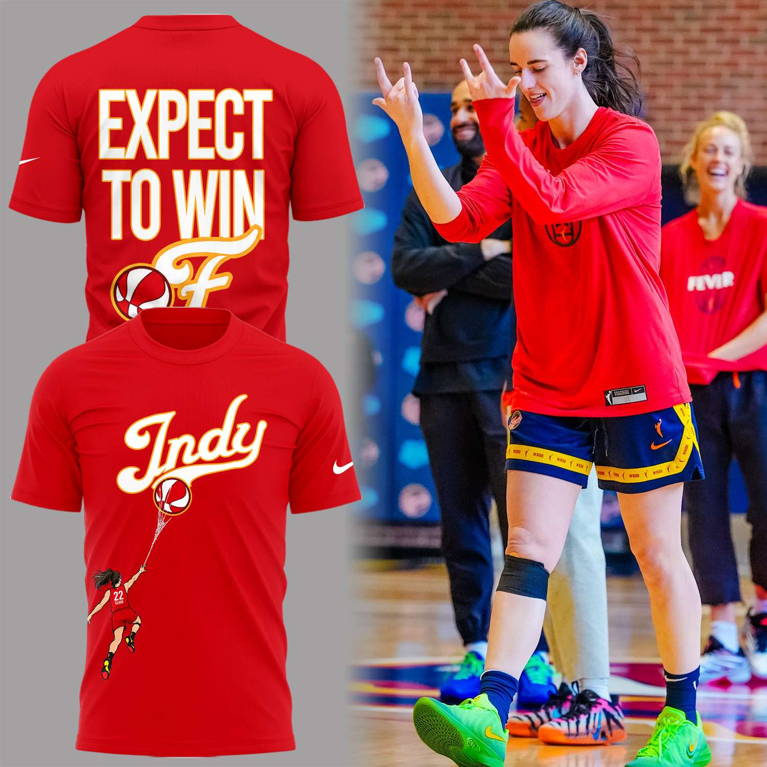 Caitlin Clark Expect To Win Shirt Red Indiana Fever Merch Gift For Basketball Lover - Kdjoy