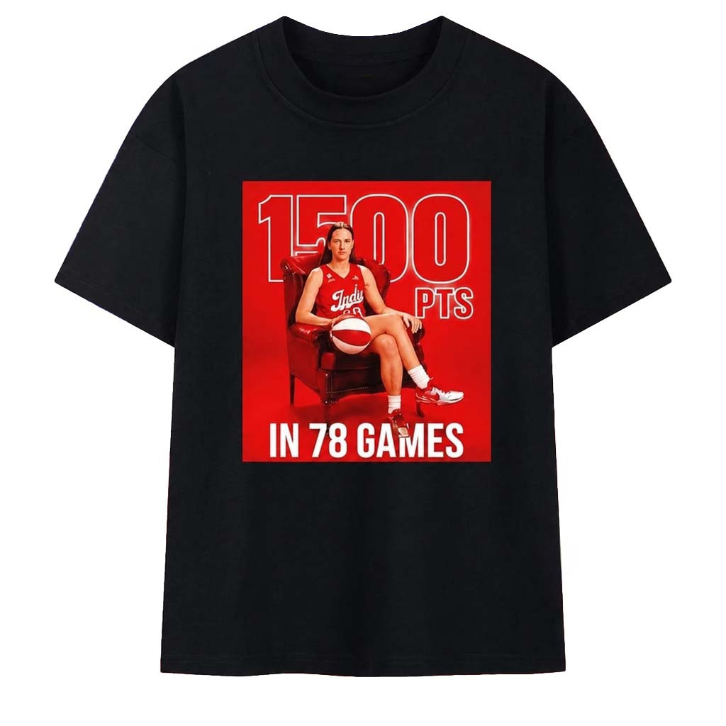Caitlin Clark Indiana Fever 1500 Points in 78 Games T-Shirt Caitlin Clark Merch Gift For Fans - Kdjoy