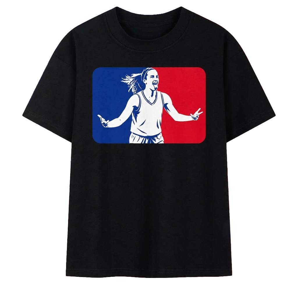 Caitlin Clark WNBA Basketball Player Celebration Silhouette Vintage Logo T-Shirt Fan Merch