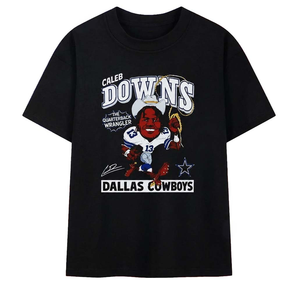 Caleb Downs The Quarterback Wrangler Dallas Cowboys Close Up T-Shirt Caleb Downs Merch Gifts - Kdjoy Caleb Downs The Quarterback Wrangler Dallas Cowboys Close Up T-Shirt Caleb Downs Merch Gifts - Kdjoy