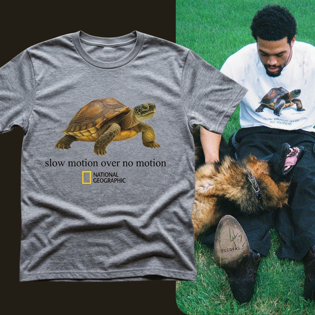 Caleb Williams Turtle Slow Motion Over No Motion Shirt Laughinks Mssnwmovxibou T-Shirt Grey - Kdjoy