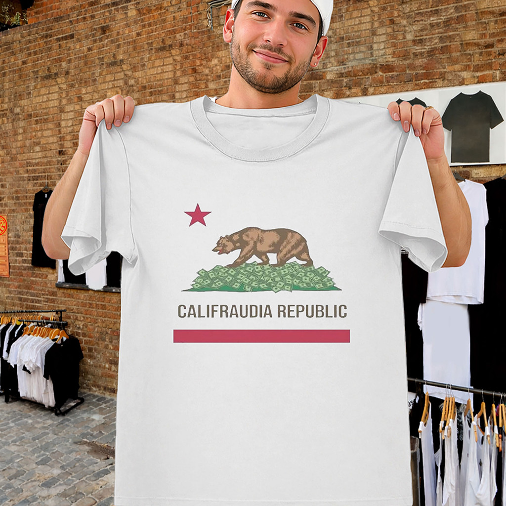 Califraudia Republic Shirt California Parody Graphic Tee Political Satire T-Shirt Him Gifts - Kdjoy