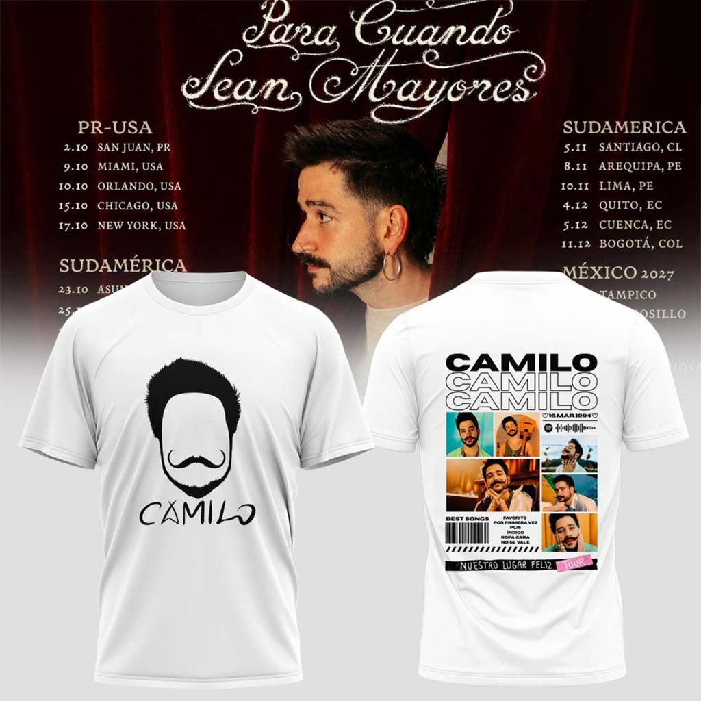 Camilo Para Cuando Sean Mayores World Tour 2026 T-Shirt Camilo Merch Music Gifts For Guys - Kdjoy