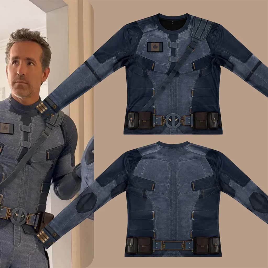 Canadian Tuxedo Version Ryan Reynolds New Deadpool Costume Long Sleeve Compression Shirt - Kdjoy